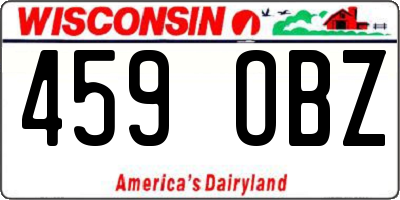 WI license plate 459OBZ