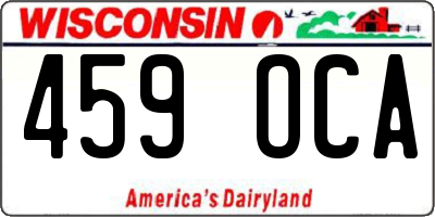 WI license plate 459OCA