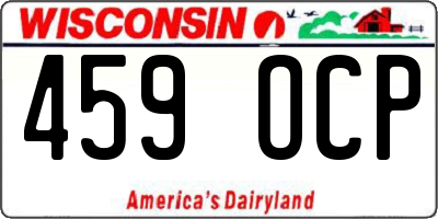 WI license plate 459OCP