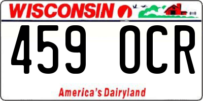 WI license plate 459OCR