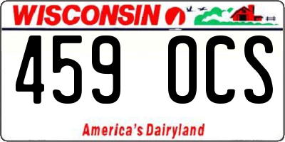 WI license plate 459OCS