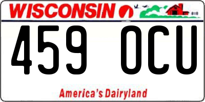 WI license plate 459OCU