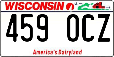 WI license plate 459OCZ