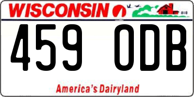 WI license plate 459ODB