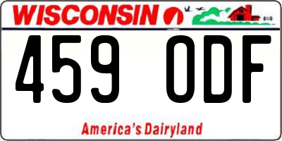 WI license plate 459ODF