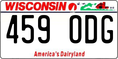WI license plate 459ODG