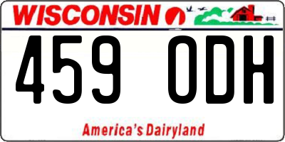 WI license plate 459ODH