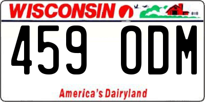 WI license plate 459ODM