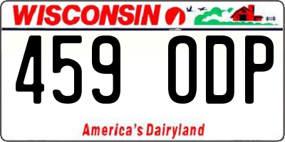 WI license plate 459ODP