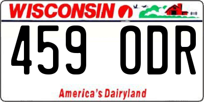 WI license plate 459ODR