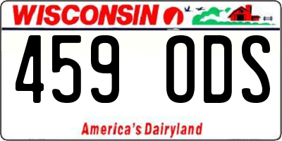 WI license plate 459ODS