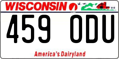 WI license plate 459ODU