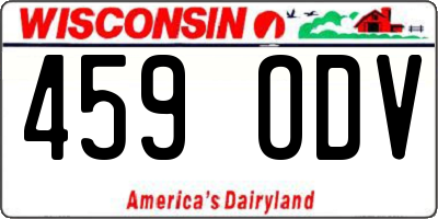 WI license plate 459ODV