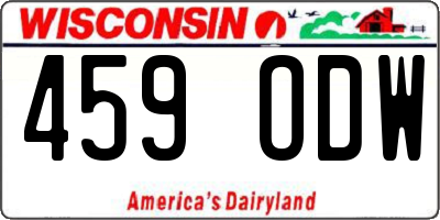 WI license plate 459ODW