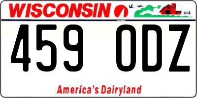 WI license plate 459ODZ
