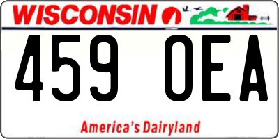 WI license plate 459OEA