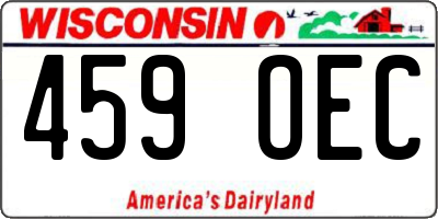 WI license plate 459OEC