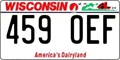 WI license plate 459OEF