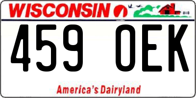 WI license plate 459OEK