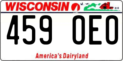WI license plate 459OEO