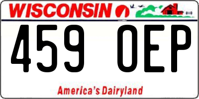 WI license plate 459OEP