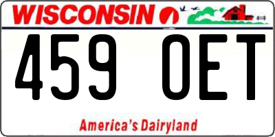 WI license plate 459OET