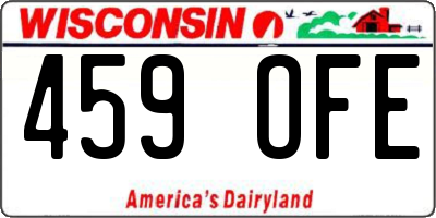 WI license plate 459OFE