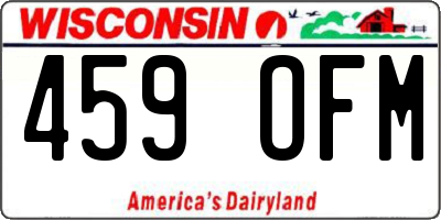 WI license plate 459OFM