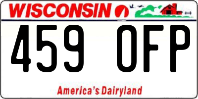WI license plate 459OFP