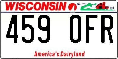 WI license plate 459OFR