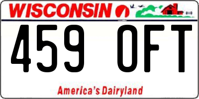 WI license plate 459OFT