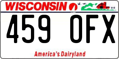 WI license plate 459OFX