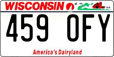 WI license plate 459OFY