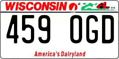 WI license plate 459OGD