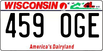 WI license plate 459OGE