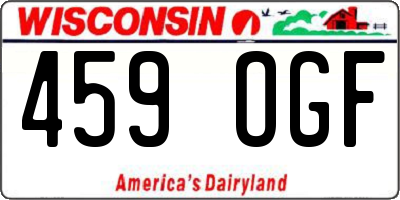 WI license plate 459OGF