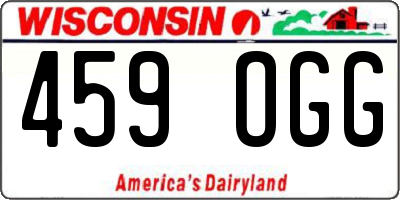 WI license plate 459OGG