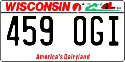 WI license plate 459OGI