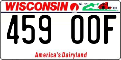 WI license plate 459OOF