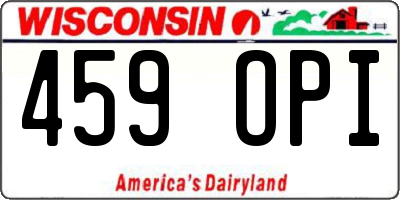 WI license plate 459OPI
