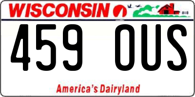 WI license plate 459OUS