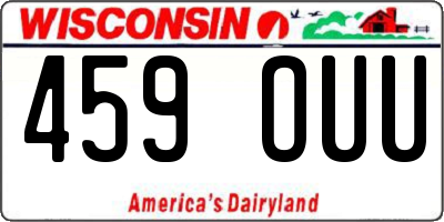 WI license plate 459OUU