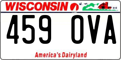 WI license plate 459OVA