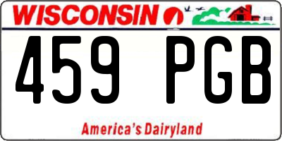 WI license plate 459PGB