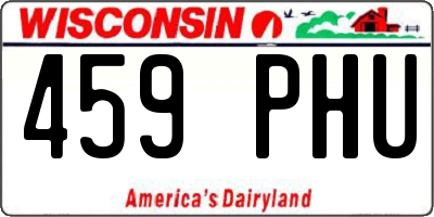WI license plate 459PHU