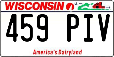 WI license plate 459PIV