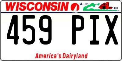WI license plate 459PIX