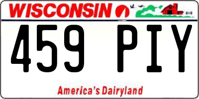 WI license plate 459PIY