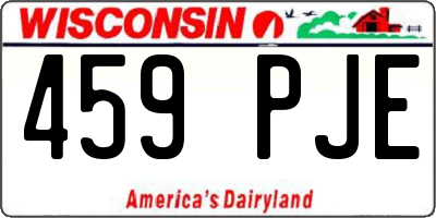 WI license plate 459PJE