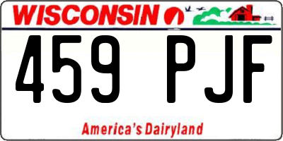 WI license plate 459PJF